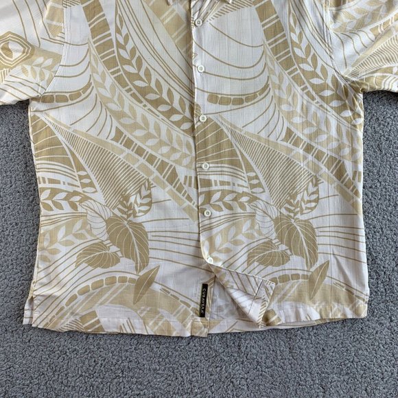 Cubavera Hawaiian Shirt Mens XL Ivory Beige Floral Rayon Tropic Casual‎ Camp NEW - Picture 5 of 12